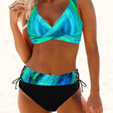 Lorena - Bikini Colorido y Radiante de Estampado Vibrante