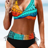Lorena - Bikini Colorido y Radiante de Estampado Vibrante