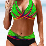 Lorena - Bikini Colorido y Radiante de Estampado Vibrante
