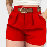 Shorts Plisados de Cintura Alta