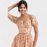 Valentina - Elegante Vestido Floral en Coral
