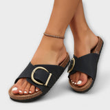 Margarita - Sandalias de corcho para mujer con diseño de hebilla