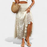 Falda midi con encaje elegante