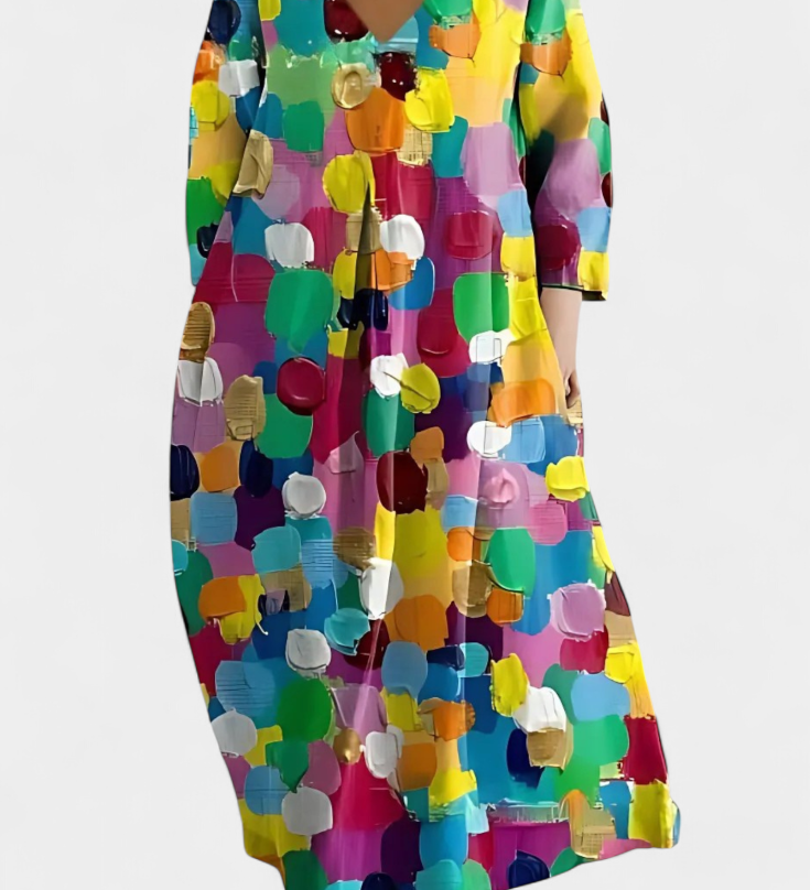 Ana - Vestido Fluido con Estampado Elegante