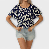 Evelina - Blusa casual con escote redondo