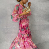 Luisa - Elegante Vestido Floral de Envolver