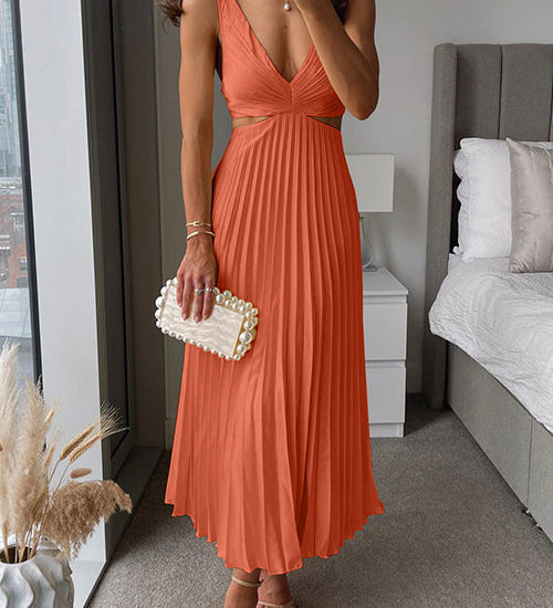 Camila - Vestido Midi Sem Mangas Elegante