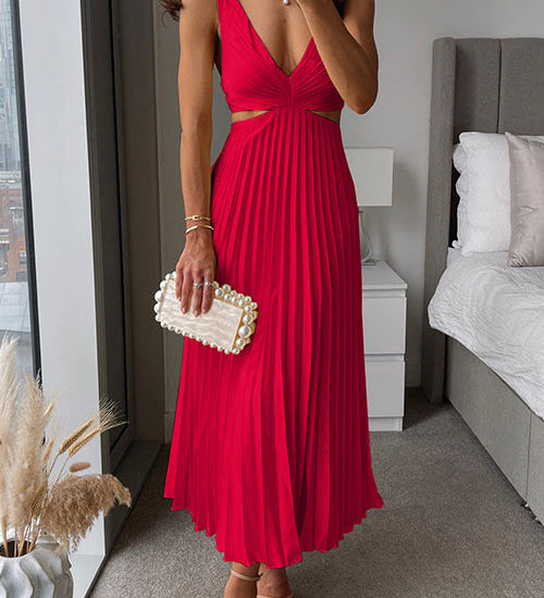 Camila - Vestido Midi Sem Mangas Elegante
