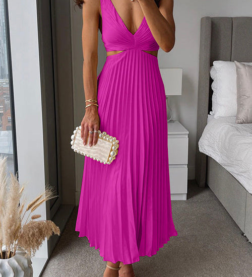 Camila - Vestido Midi Sem Mangas Elegante