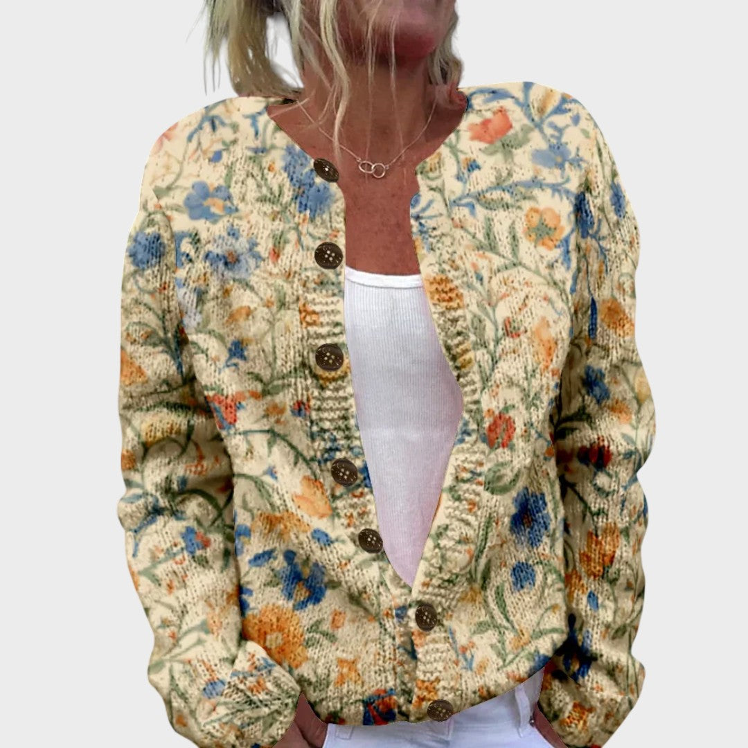 Claudia - Cardigan Floral de Otoño