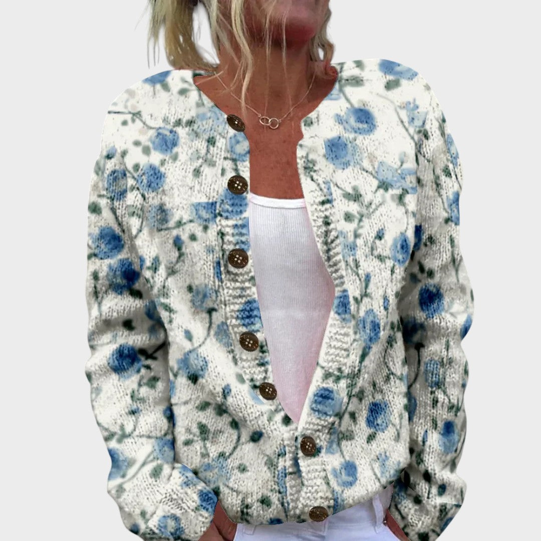 Patricia - Cardigan Floral de Otoño