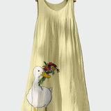 Vestido con Estampado de Pata de Ganso