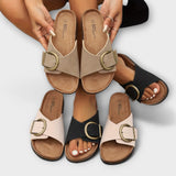 Margarita - Sandalias de corcho para mujer con diseño de hebilla