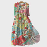 Vestido Floral Colorido de Patchwork para Valentina