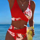 Ángela - Bikini Floral con Contraste y Delicada Abertura