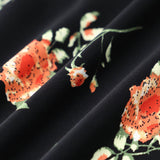 Gloria - Vestido Midi Negro Floral