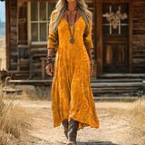 María - Vestido Casual de Manga Larga con Toque Vintage