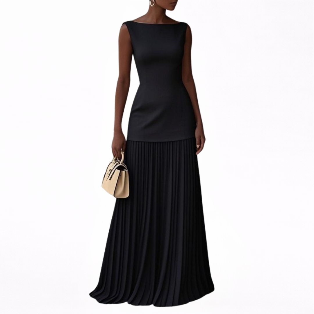 Celeste - Vestido Maxi Plisado Elegante