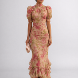 Rosalía - Vestido Largo Floral en Chiffon