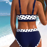Irene - Bikini de Lunares de Talle Alto con Diseño de Patchwork