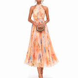 Aurora - Vestido con Escote en Acuarela Elegante