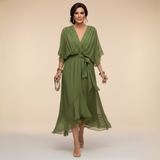 Mónica - Vestido de Chiffon con Escote en V