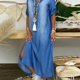 Ibiza - Vestido Maxi de Ganga Elegante