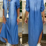 Ibiza - Vestido Maxi de Ganga Elegante