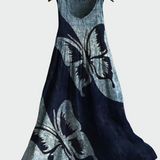 Vestido Elegante con Estampado de Mariposas