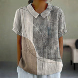 Lana - Camisa con Puntos y Líneas Abstractas