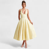 Halina - Vestido midi con corsé elegante