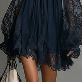 Nadia - Vestido mini con hombros al descubierto y encaje