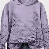 Sudadera con Capucha Efecto Encaje