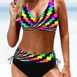 Lorena - Bikini Colorido y Radiante de Estampado Vibrante