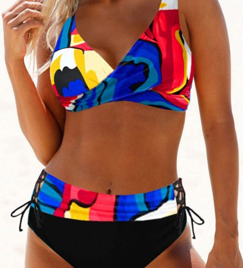 Lorena - Bikini Colorido y Radiante de Estampado Vibrante