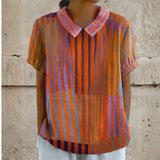 Nina - Camisa Geométrica a Rayas Elegante