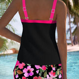 Diana - Tankini Chic de Dos Piezas con Top Favorecedor y Pantalón Cómodo