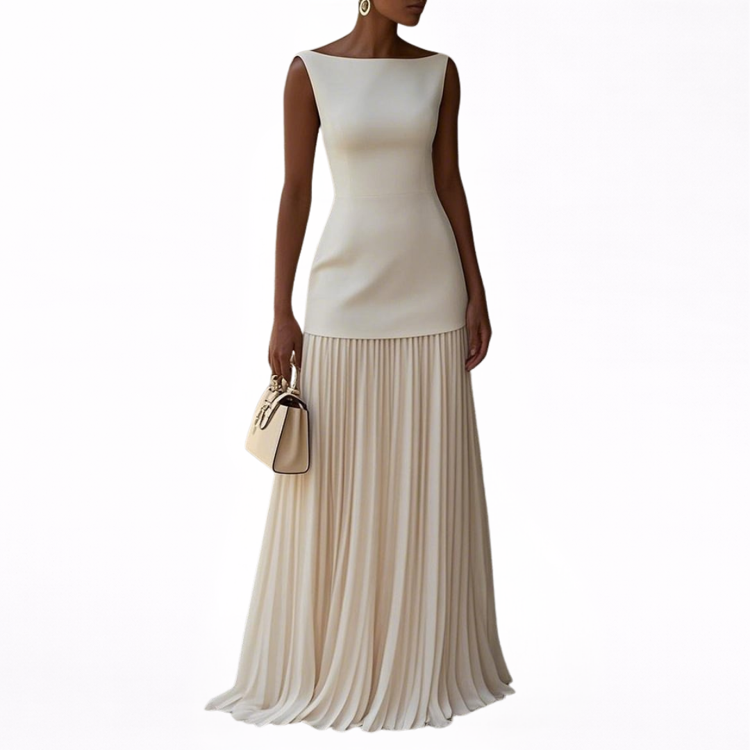 Celeste - Vestido Maxi Plisado Elegante