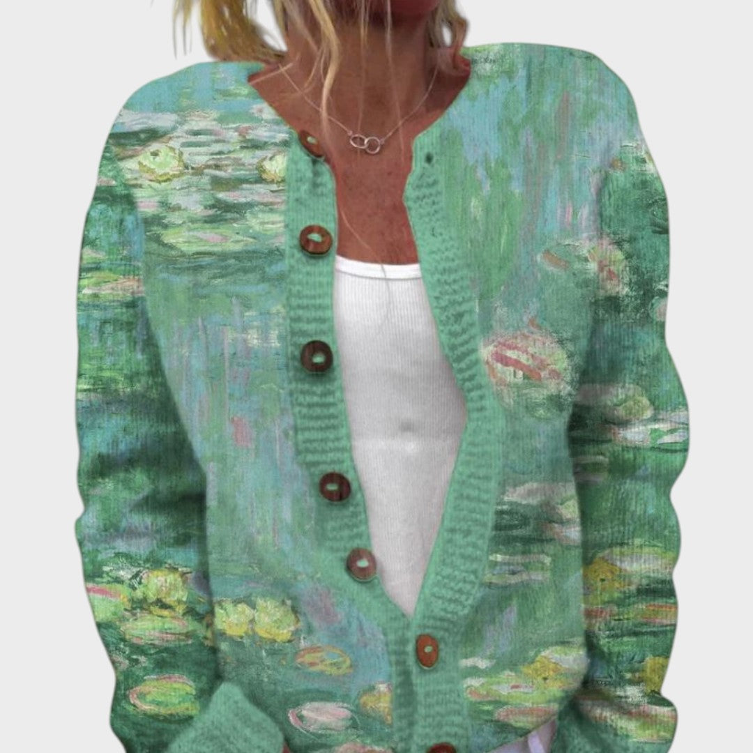Ana - Cardigan Floral de Otoño Elegante