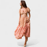 Valentina - Elegante Vestido Floral en Coral