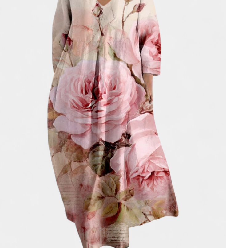 Ana - Vestido Fluido con Estampado Elegante
