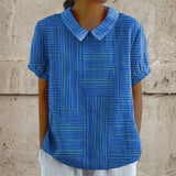 Mara - Camisa Listrada Geométrica Elegante