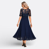 Mariana - Vestido de Encaje con Mangas Cortas y Elegancia Moderna