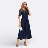Mariana - Vestido de Encaje con Mangas Cortas y Elegancia Moderna