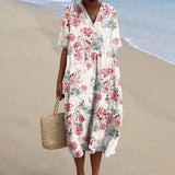 Silvia - Vestido Floral Vintage Estilo Lino