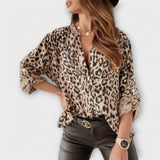 Iara - Blusa moderna con estampado de leopardo