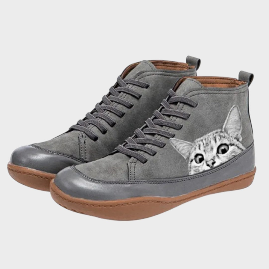 Kitty - Botas de cuero para las amantes de los gatos