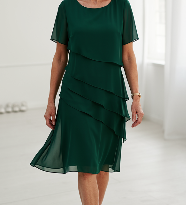 Lía - Vestido Ruffle de Conforto Elegante