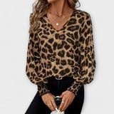 Juana - Blusa Elegante de Leopardo