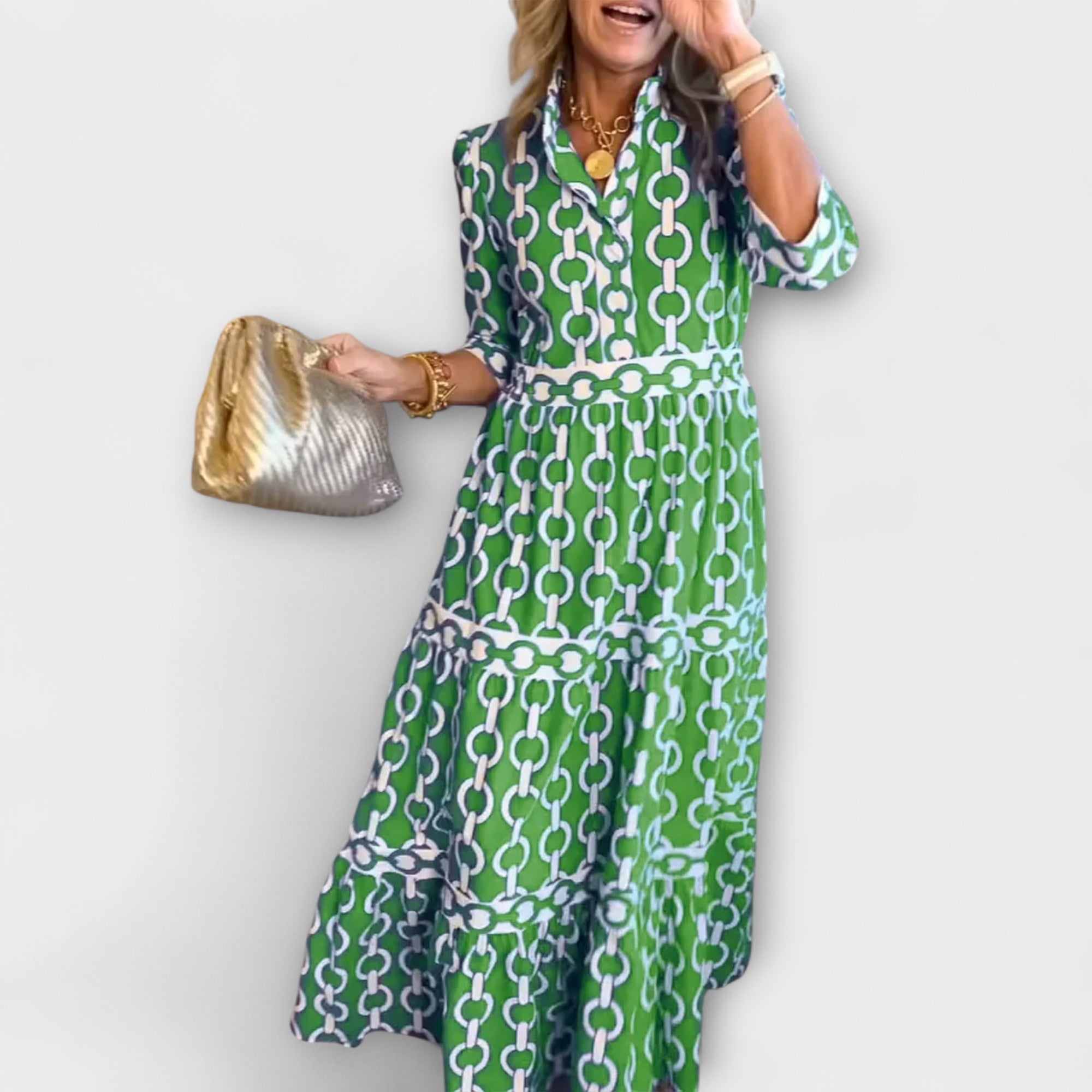 Sofía - Vestido Midi con Cadenas Elegantes